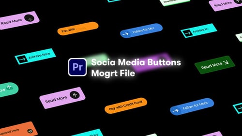 Social Media Buttons Mogrt Lower Thirds