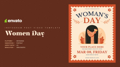 Women Day Instagram Post Portrait – Creative After Effects Video Template