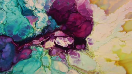 Colorful Abstract Paint Mixing Together