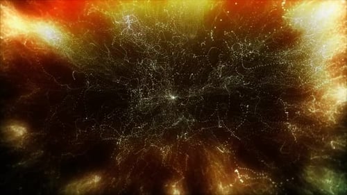 Abstract Flowing Glowing Gold Particles Background