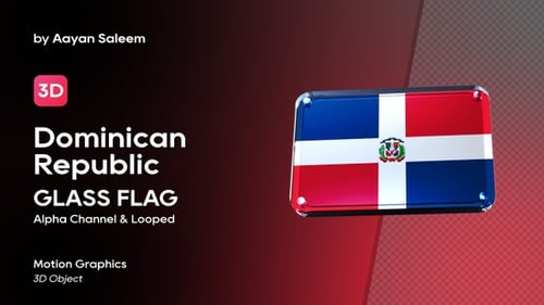 Dominican Republic Flag 3D Glossy Rotation