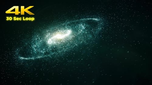Shimmering Space Particle Galaxy Rotation Background