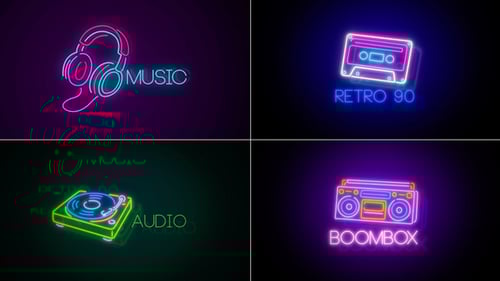 Neon Sign V8 - Music Element