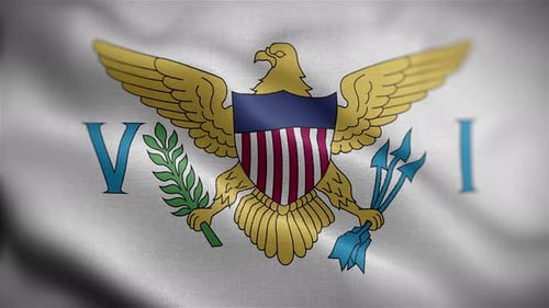 Realistic Waving Flag of the U.S. Virgin Islands