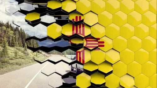 Hexagon Tile Grid Flip Transition Reveal