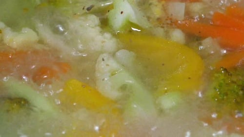 Close Up of Cooking Fresh Vegetables