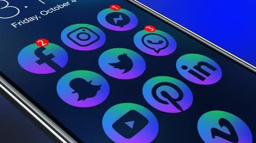 Social Media Icons On Phone