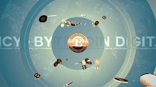 04 - 8 Contexte de crypto-monnaie BYTECOIN avec texte 4K