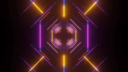 Nahtlose Muster in einer
Kaleidoskopsequenz. Mehrfarbiger Animationsgrafik-Hintergrund