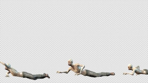 Crawling Zombie Creature Animation with Alpha Channel