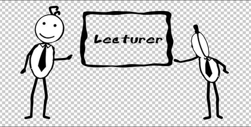 Hand-Drawn Stickman Business Character Hand Gesture Animations