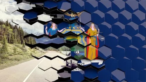 Hexagonal Grid Flip Reveal Transition