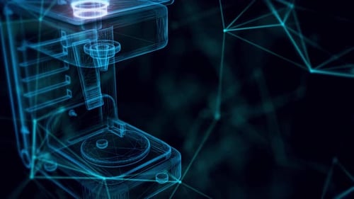 Juice Machine Hologram Close Up 4k