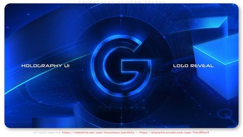 Holography UI Logo Reveal