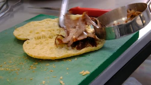 Making Doner Sandwich