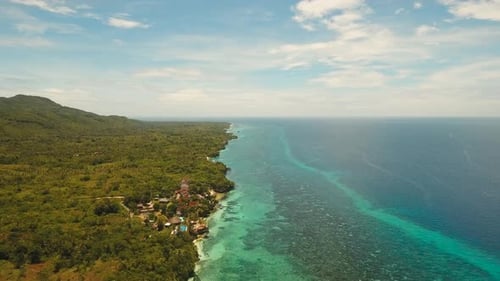 Seascape with Coast of Tropical Island