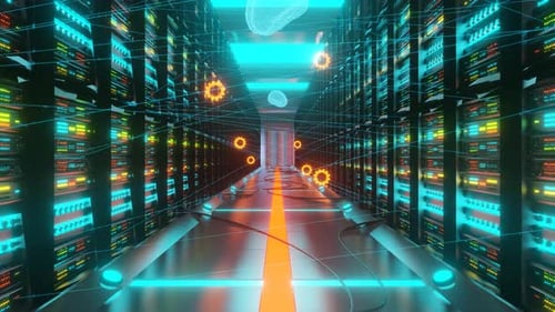 Concept of Data Center with AI Learning