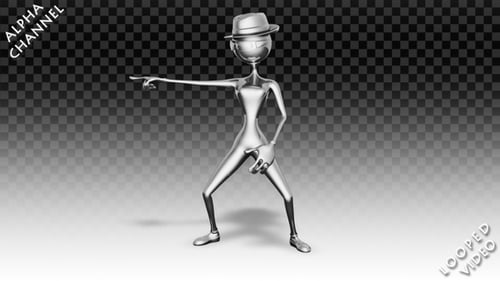 3D Silberne Frau - Cartoon Ritm Dance