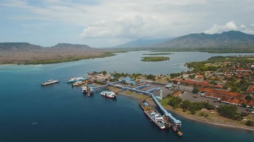 Sea Passenger Ferry Port, Gilimanuk. Bali,Indonesia.