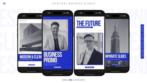 Vertical Business Presentation Slides for Mobile Social Media