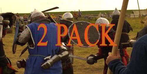 Medieval Armored People Battle with Swords and Shields