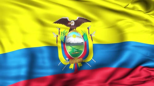 Realistic Waving Ecuador National Flag Animation