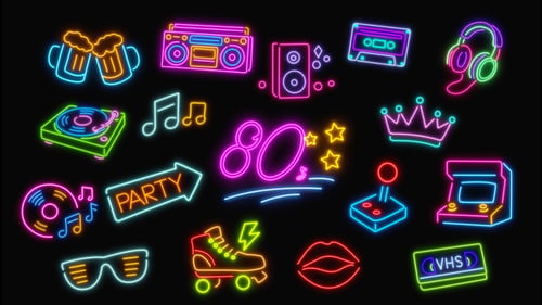 Neon Elements (Íconos de la vida nocturna de los 80)