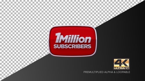 3D YouTube 1 Million Subscribers Celebration Reveal Animation