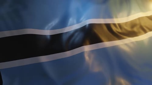 Realistic Waving Flag of Botswana Animation