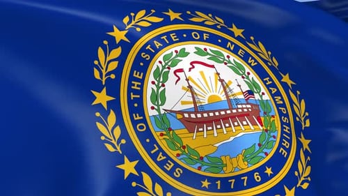 Realistic Waving New Hampshire State Flag Animation