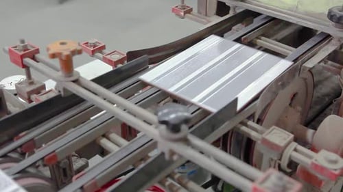 Production line with ceramic tiles.