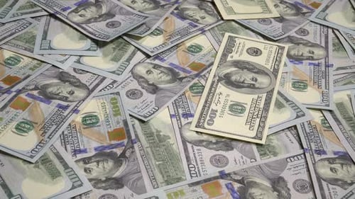 Pile of Crisp One Hundred Dollar Bills