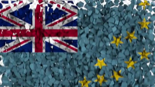 3D Flag Shatter Transition Reveal