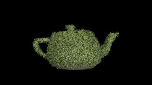Green Leaf Teapot Bush Rotating 3D Animation