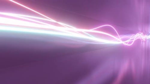 Abstract Neon Light Trails Flowing Loop Background