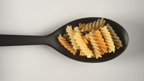 Spiral Pasta Filling a Spoon
