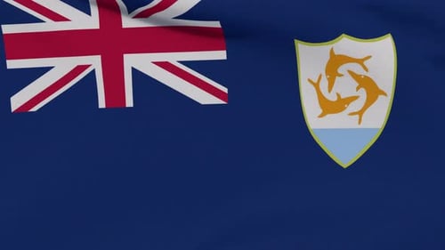 Anguilla Flag Waving Realistic 3D Animation