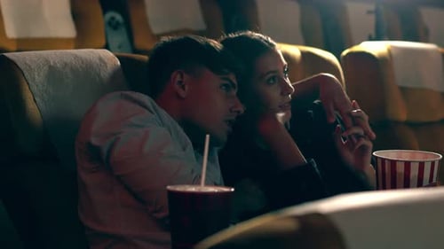 People Audience Watching Movie in Cinema Theater