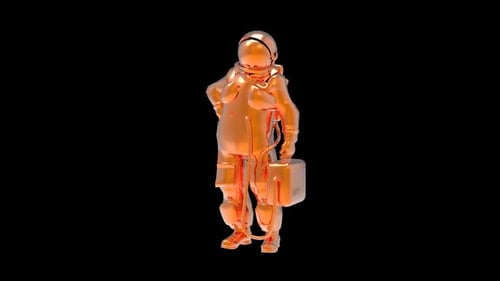 Der Astronaut schwebt in einer entspannten Pose