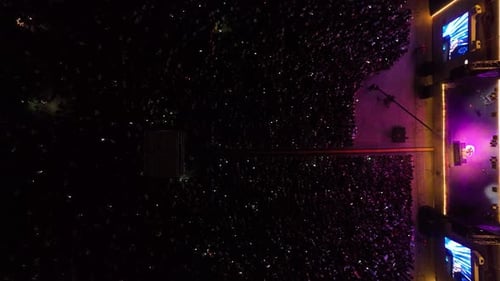 People at the consert aerial view 4K