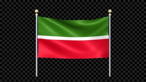 Chechnya Flag Waving Seamless Loop Animation