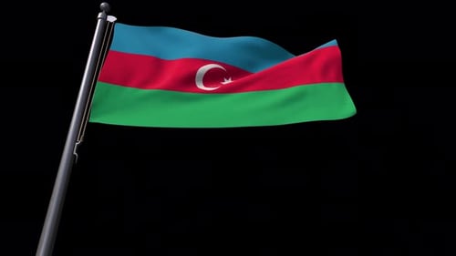 Azerbaijan Flag With Alpha Channel 4K