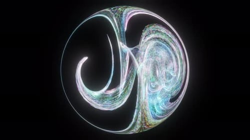 Cercle organique brillant, brillant et tourbillonnant, abstrait.