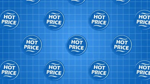 Flat Design Animated Hot Price Badges Seamless Loop
