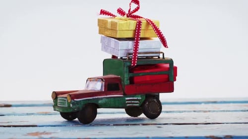 Toy Truck Carrying Christmas Gifts