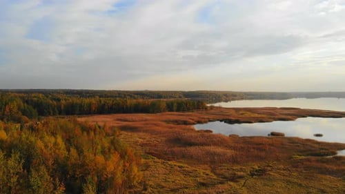 Romantic sunset by the lake.