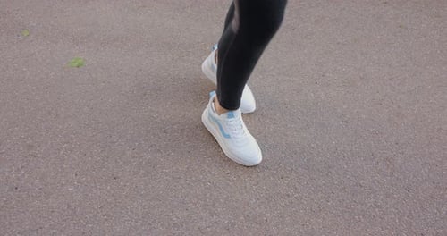 Female Legs Jumping Making Cardio Fitness Exercise