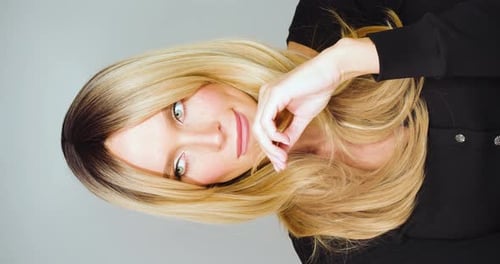 Blonde Woman Posing in Close Up Shot