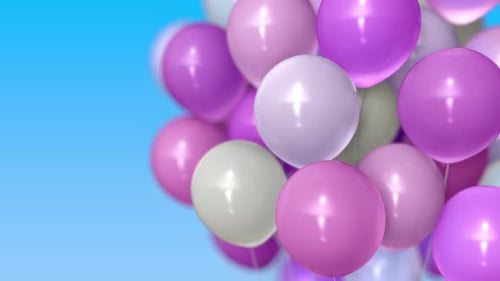 Soft Pink and Purple Celebration Balloons Floating Animation