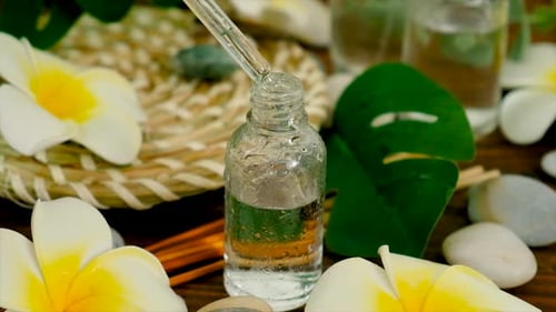 Spa Cosmetics and Oils for Face and Body Care